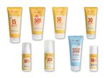 En række solcremer og aftersun-produkter, herunder solcreme til børn, ansigtssolcreme og solstift, alle parfumefri.