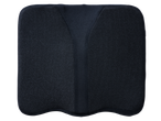 Black ergonomic seat cushion with mesh fabric and central support