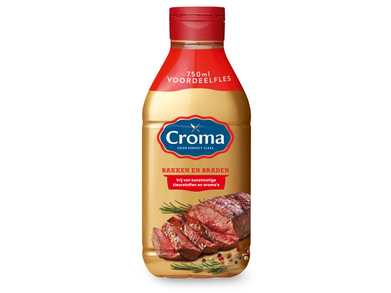 Croma bak- en braadboter: 750ml fles, zonder kunstmatige kleur- en aromastoffen.