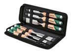 A Parkside chisel set in a black carrying case.