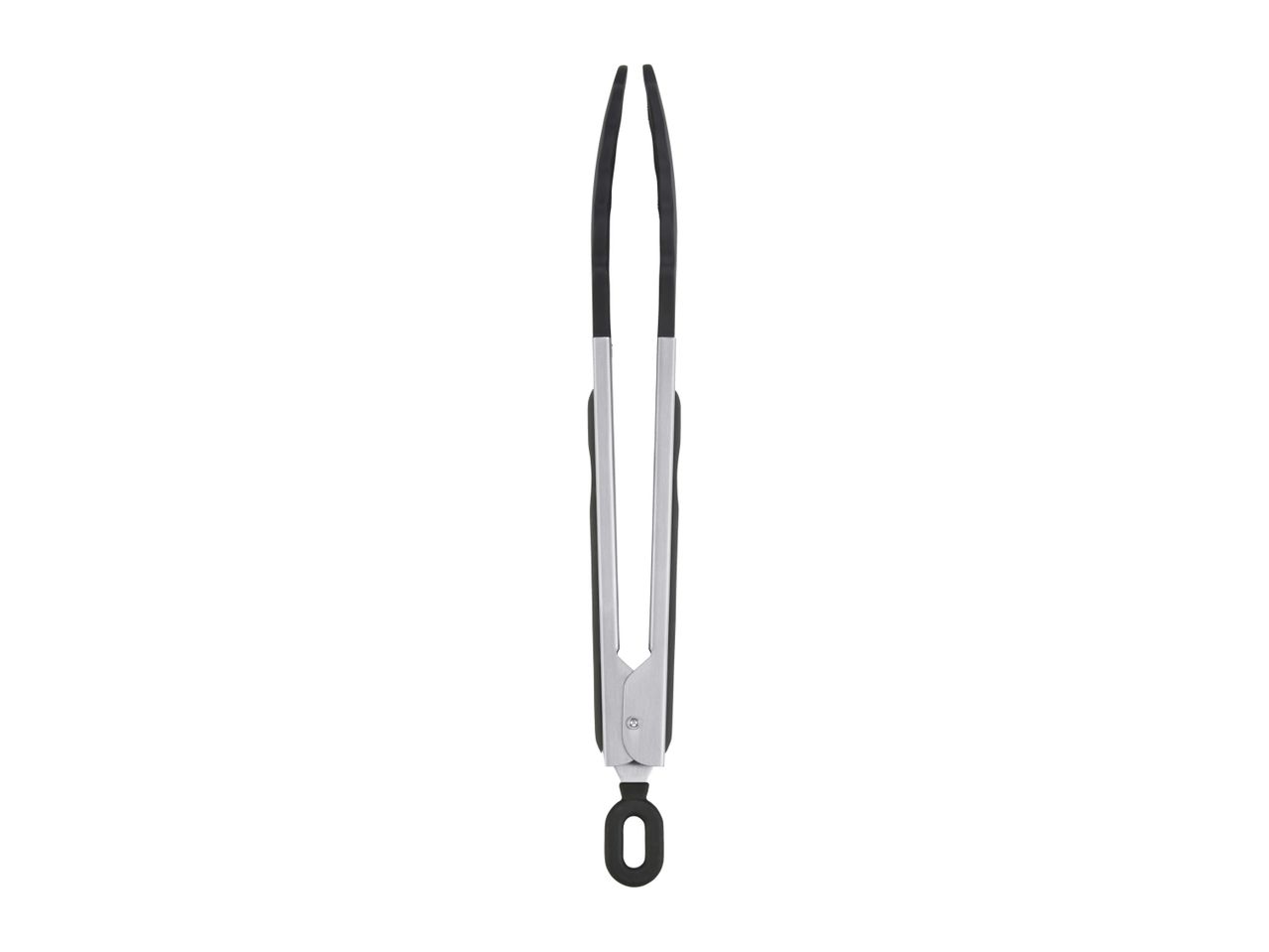 A pair of precision tweezers with a black ring at the base.