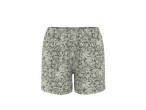 Pantaloni scurți de pijama ESMARA pentru femei cu imprimeu floral alb pe fond verde.