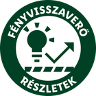 Fényvisszaverő részletek pecsét, izzó és felfelé mutató nyíl ikonokkal.