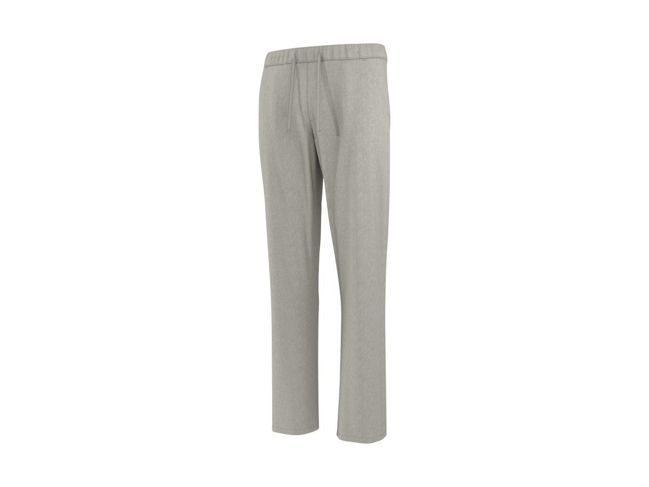 Light grey melange men's casual trousers with a drawstring waist.