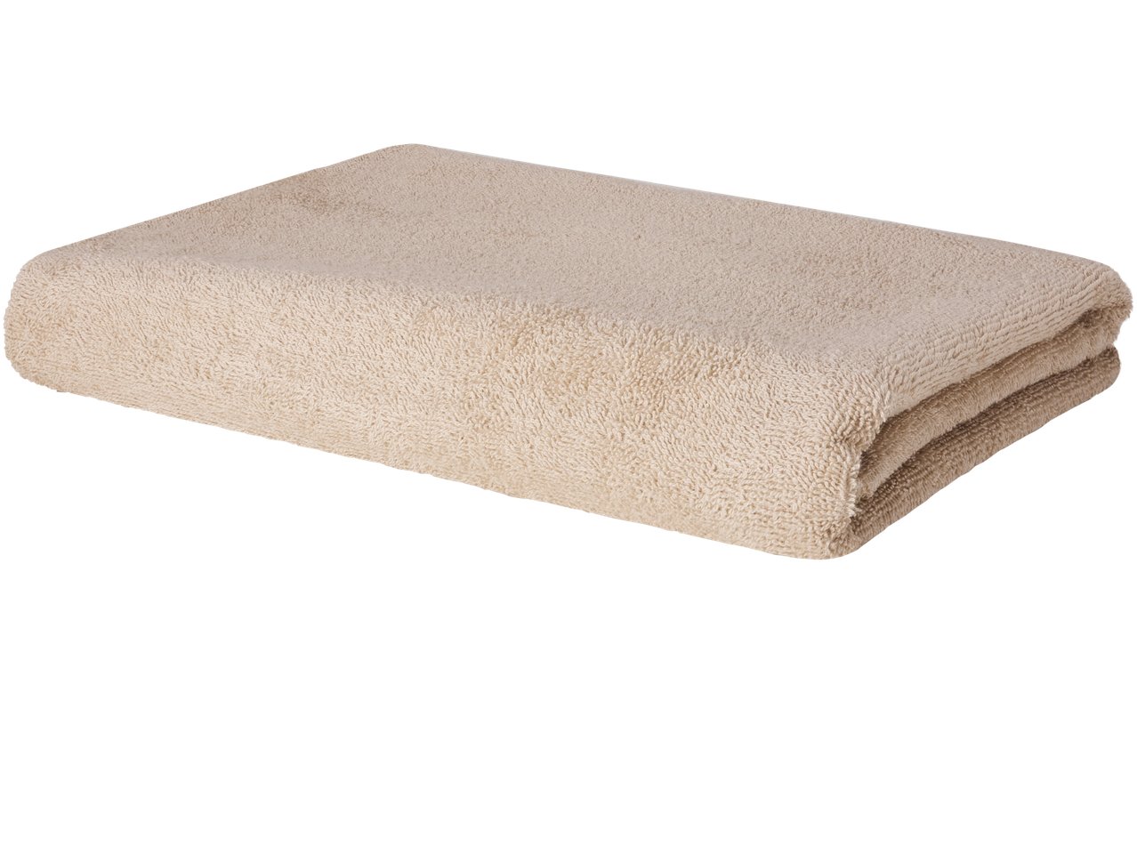 Folded beige bath towel