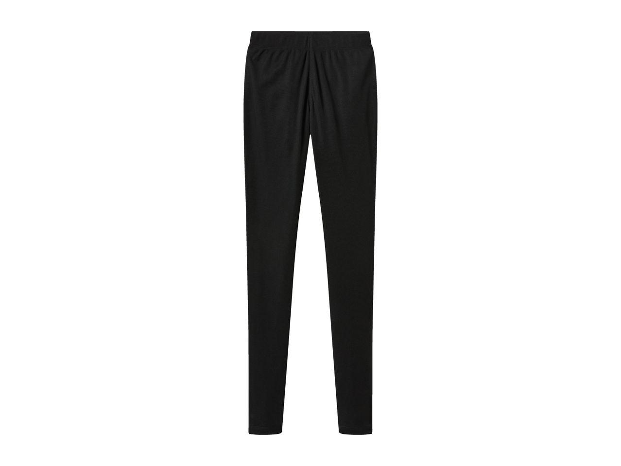 Black leggings with an elastic waistband