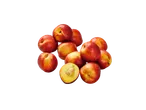 Sappige rode nectarines, sommige gehalveerd.