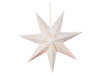 LIVARNO home LED Christmas Star Lantern, white with gold polka dots, illuminated