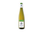 Hvidvin af Riesling-druen fra Alsace, årgang 2019, med et traditionelt hus på etiketten.