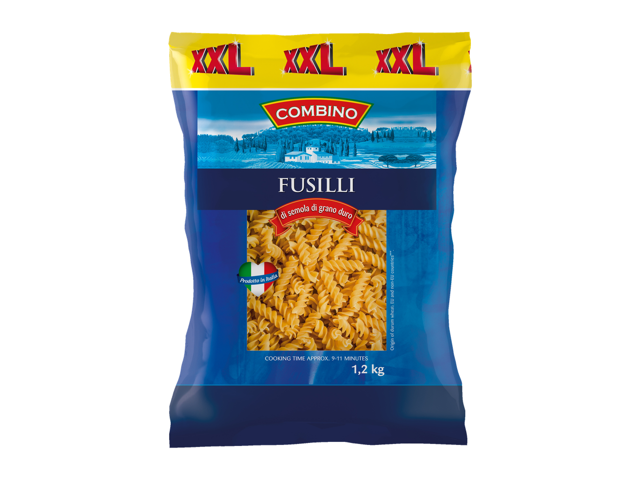 Pâtes Combino XXL Fusilli, paquet de 1,2 kg.