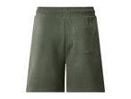 Men's green waffle knit shorts with an elastic waistband and a back pocket.