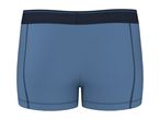 Blue men's boxer briefs with a dark blue waistband and visible stitching.