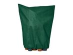 Green winter plant protection cover over potted plants