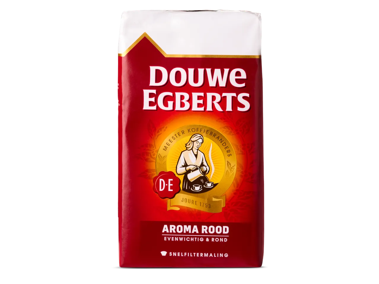 Douwe Egberts Aroma Rood koffie: evenwichtig & rond, snelfiltermaling.