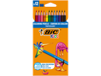 12 Bic Kids Tropicolors colouring pencils: pack with tropical bird illustrations.