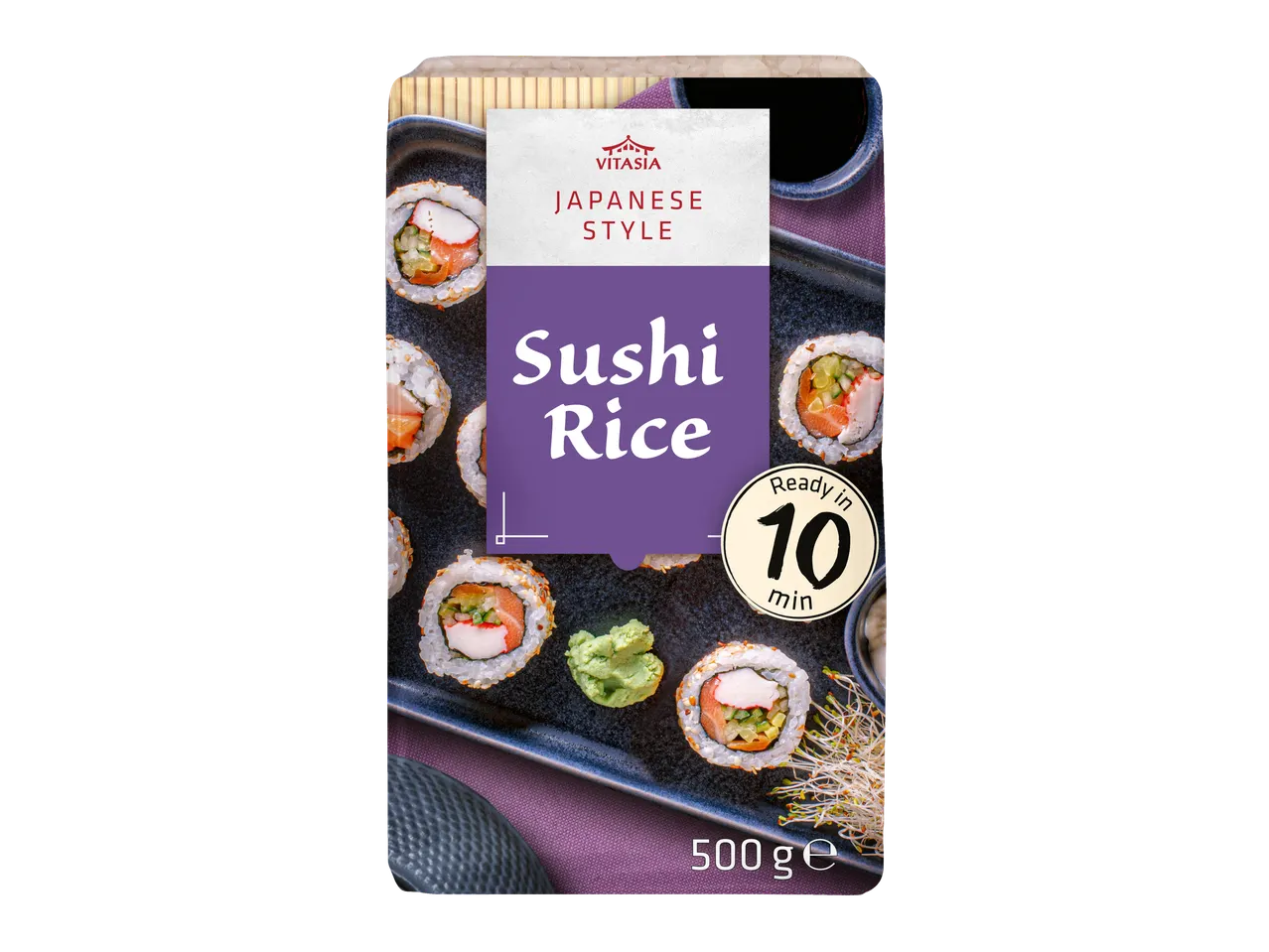 Vitasia Japanese style sushi rice: sushi ready in 10 minutes.