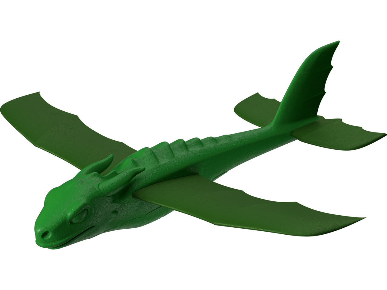 Zaļš pūķa formas planieris.