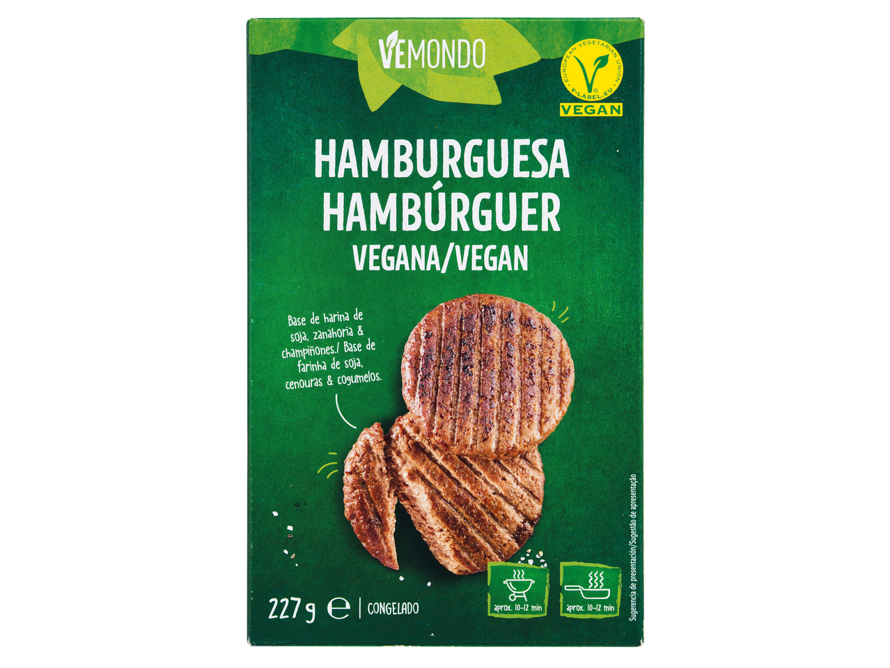 Hambúrgueres veganas Vēmondo, 227g.