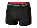 Black men's boxer briefs with a red and black branded waistband.