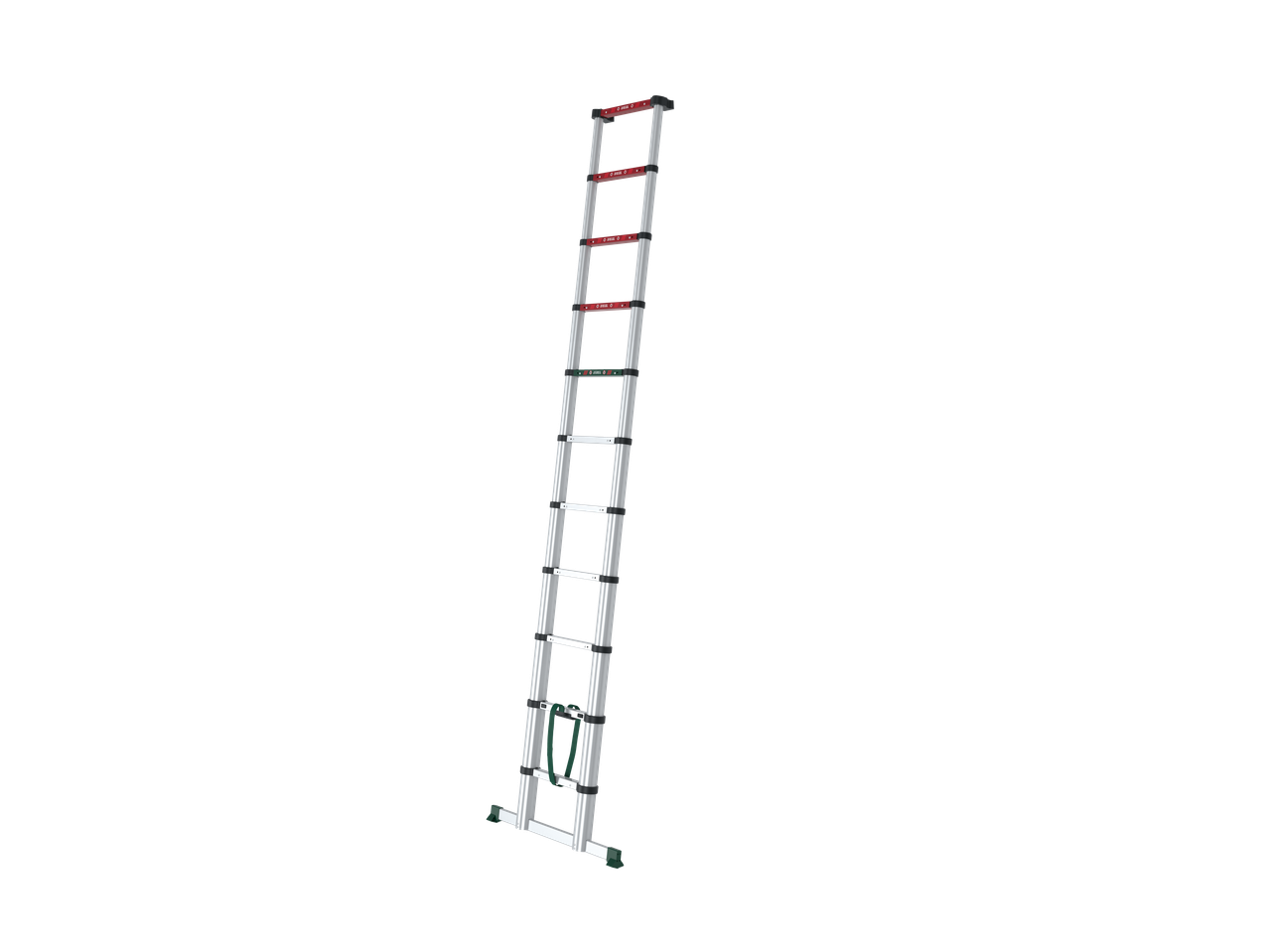 PARKSIDE® Telescopic Aluminium Ladder, extended, with red and green safety indicators