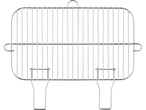 Grelha de metal com alças para churrasco.