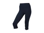 Mørkeblå capri-leggings til kvinder med høj talje og synlige sømme.