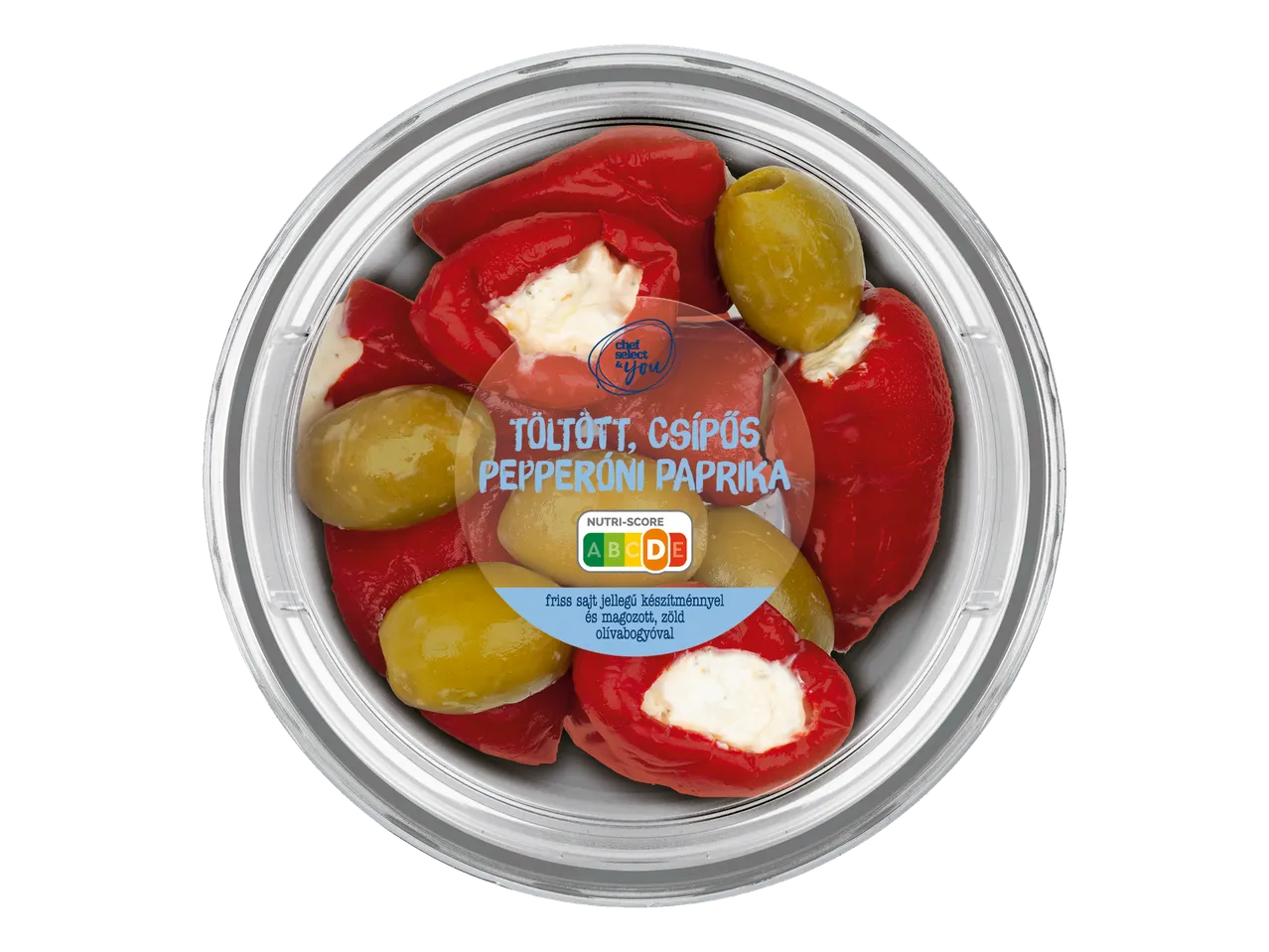 Sajttal töltött paprikák és zöld olajbogyó Chef Select & You.