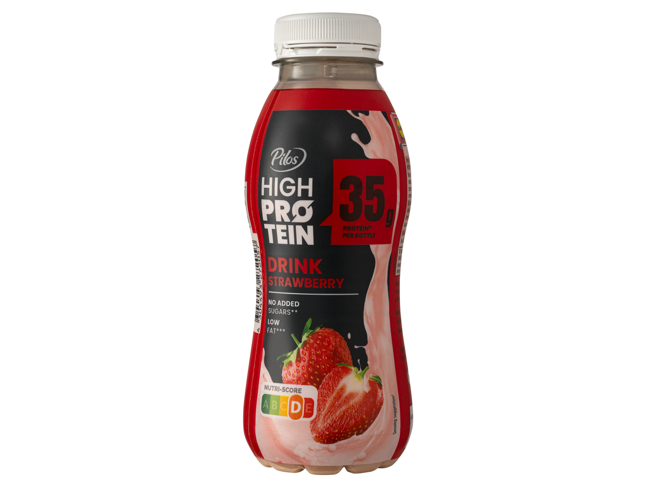 Pilos High Protein epres ital 35g fehérjével, hozzáadott cukor nélkül, alacsony zsírtartalommal, Nutri-score D.