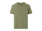 Olive green crew neck t-shirt.