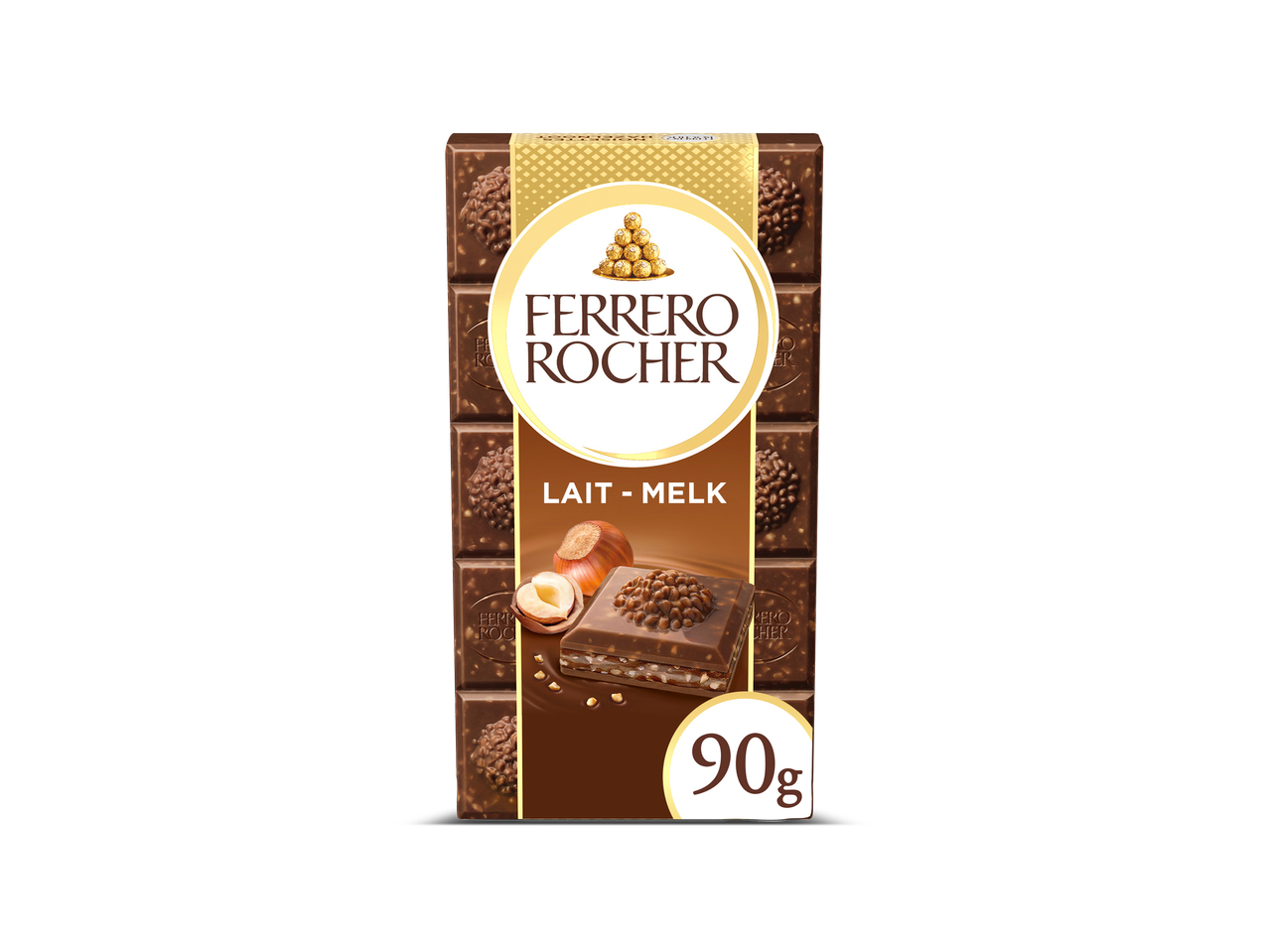 90g Ferrero Rocher melkchocolade reep.
