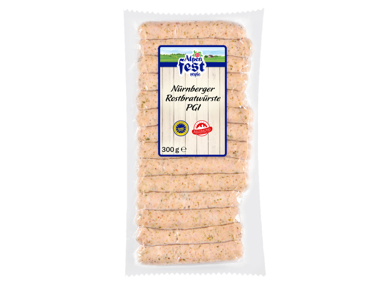 Alpen Fest Nürnberger Rostbratwürste desas, 300g.