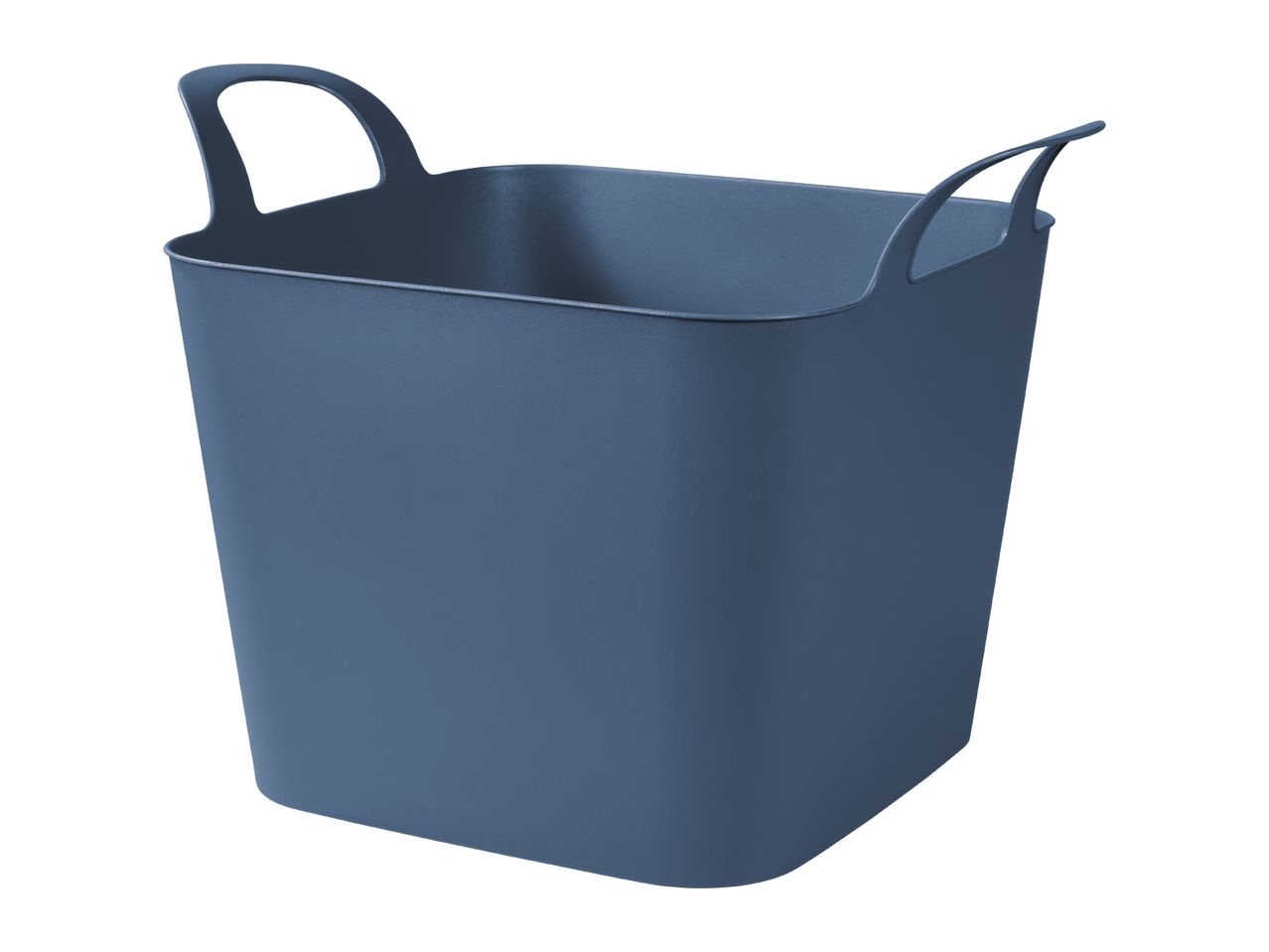 Dark blue flexible storage basket with handles