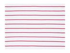 White fabric with horizontal red stripes