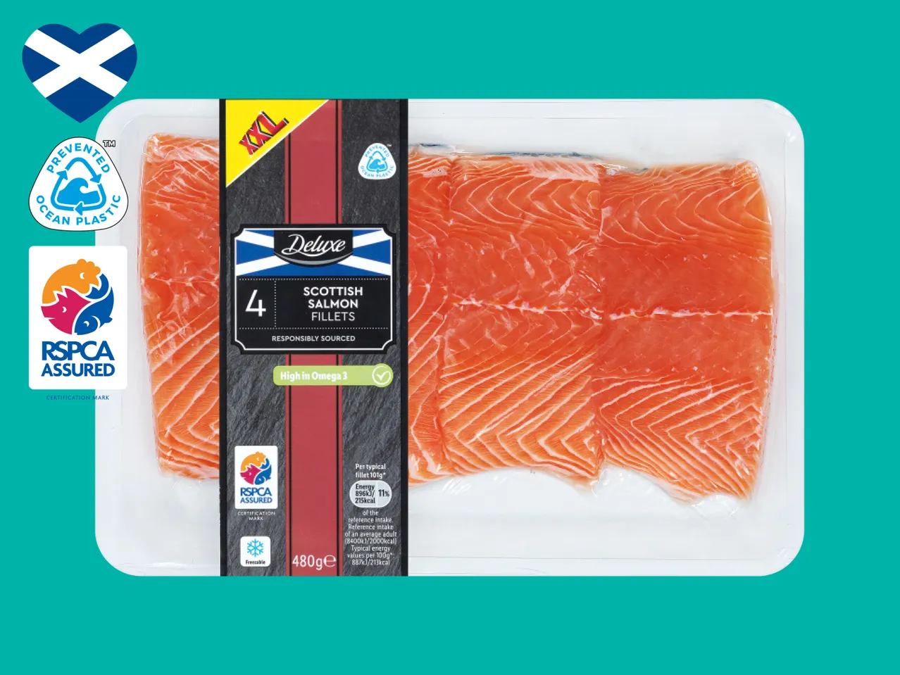 Go to full screen view: Deluxe 4 Scottish Salmon Fillets - Image 1