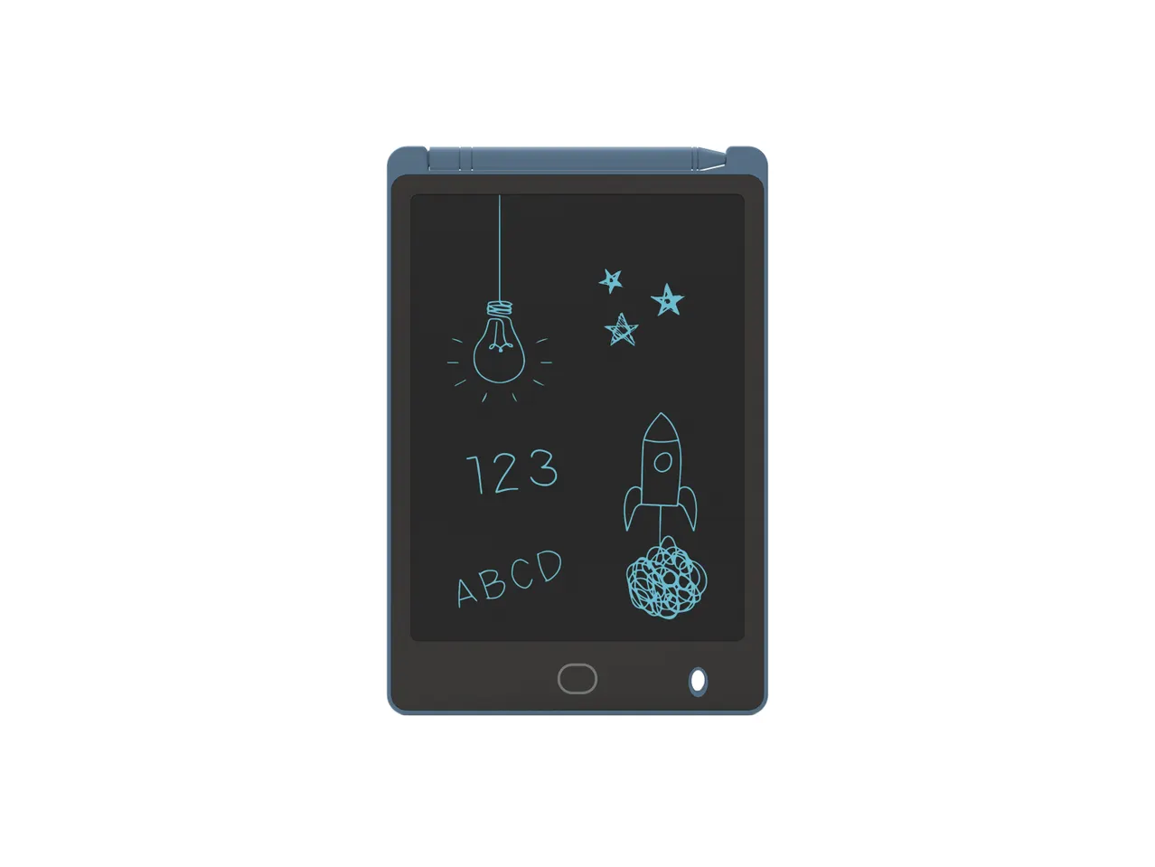 Lavagnetta LCD nera con simboli spaziali.