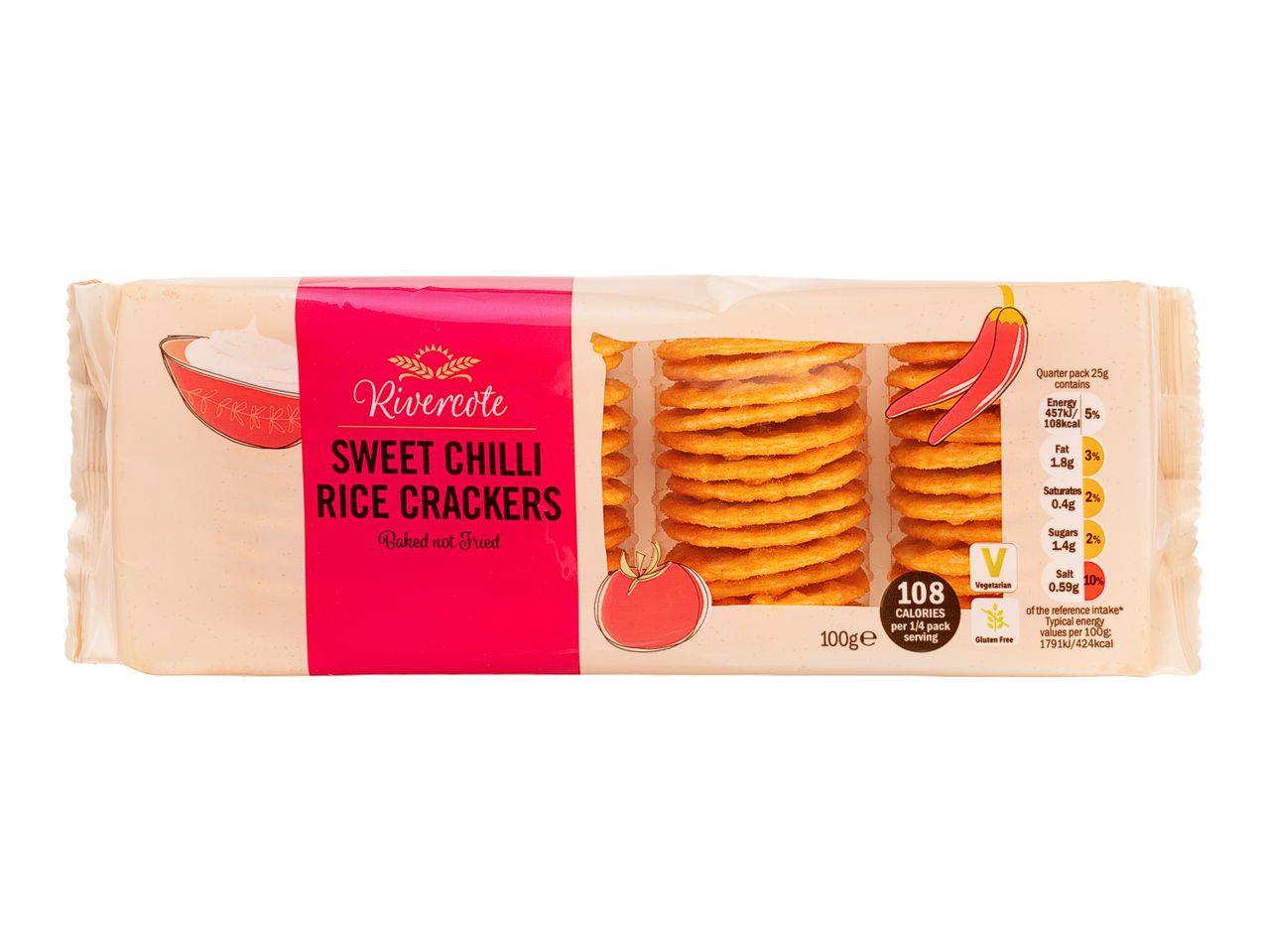 Rivercote Sweet Chilli Rice Crackers: crunchy and gluten-free.