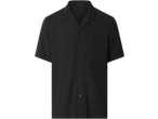 Cămașă neagră din muselină cu mânecă scurtă pentru bărbați sau femei