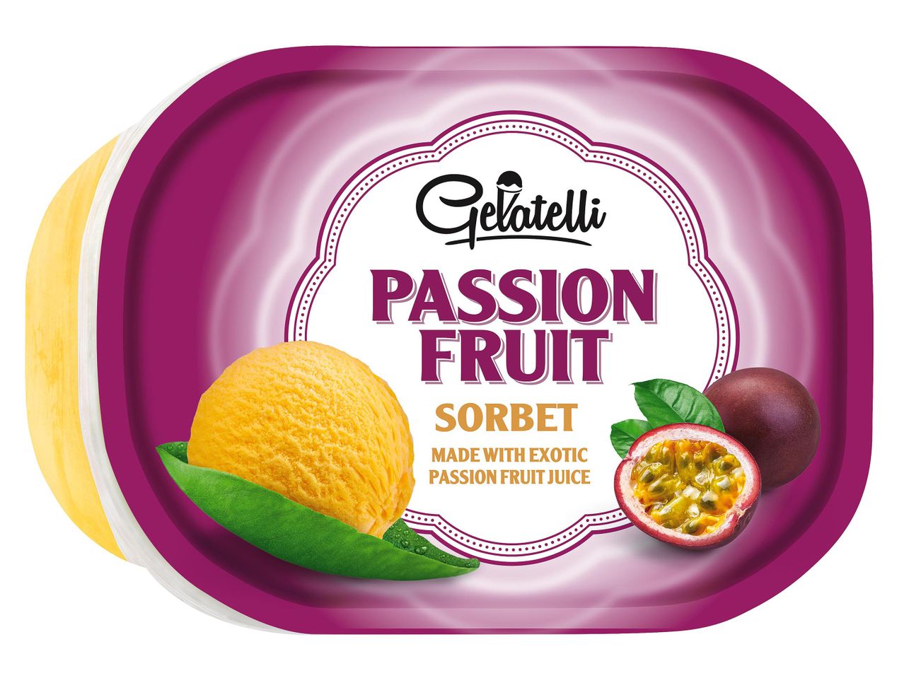Gelatelli passiógyümölcs sorbet: egzotikus íz.
