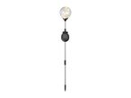 Solar-powered garden stake light with a clear globe containing warm white fairy lights