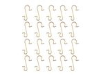 A grid of golden S-shaped ornament hooks on a white background.