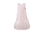 Pink baby sleeping bag with white and darker pink star pattern