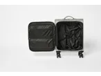 Esmara cabin case, open to show the interior with black lining and straps.