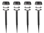 LIVARNO, conjunto de 4 luzes solares de jardim com luz branca