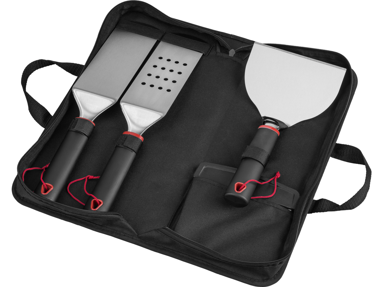 GRILLMEISTER 4-delni set lopatic za žar v črni torbi