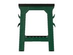 A green PARKSIDE sawhorse with a built-in ruler.