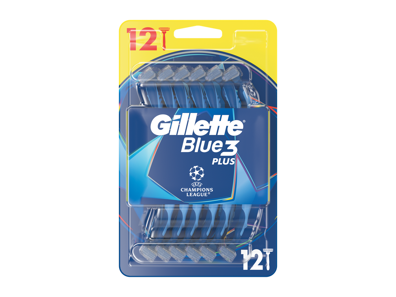 Pachet de 12 aparate de ras de unică folosință cu trei lame, cu tematică de fotbal.