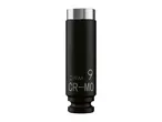 A black impact socket with a silver top, marked with 'OWIM', 'CR-MO', and '9'.