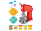 Conjunto PLAY-DOH® com máquina de fazer bolos vermelha, moldes e cinco potes de plasticina.