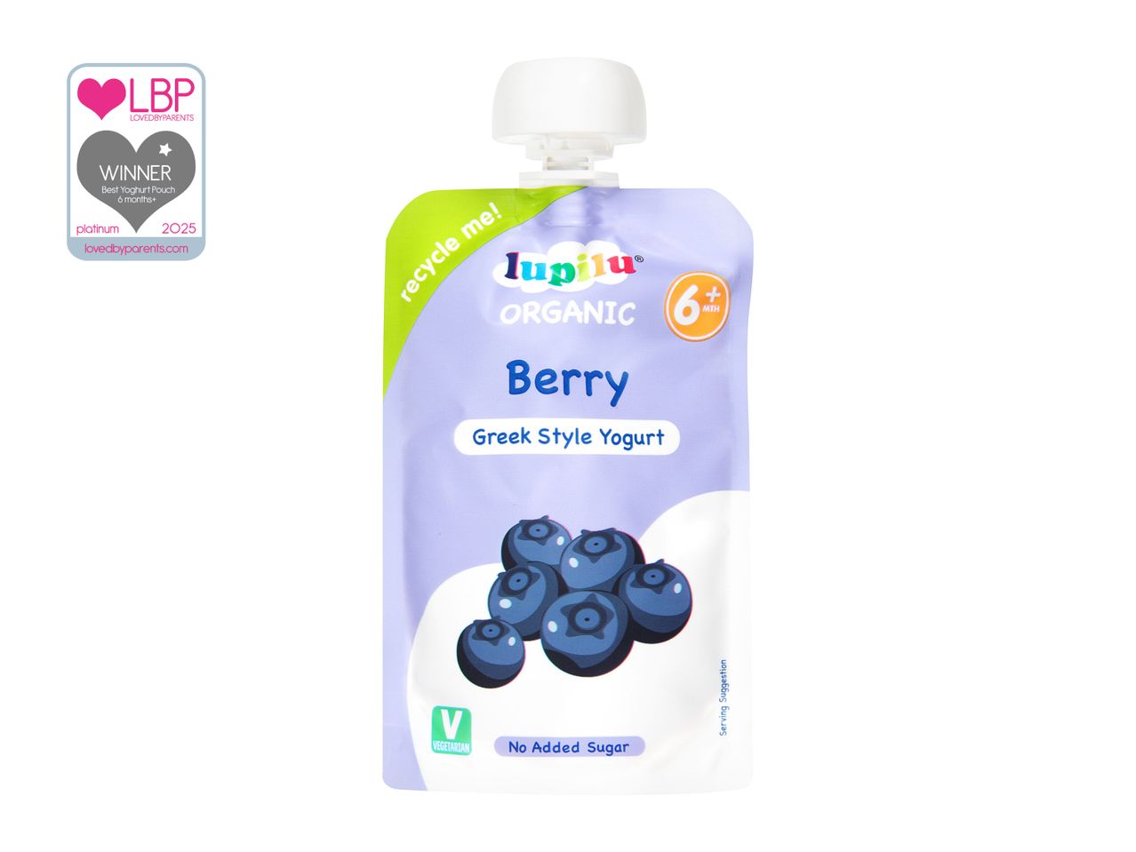 Happy Baby Berry Greek Yogurt pouch.