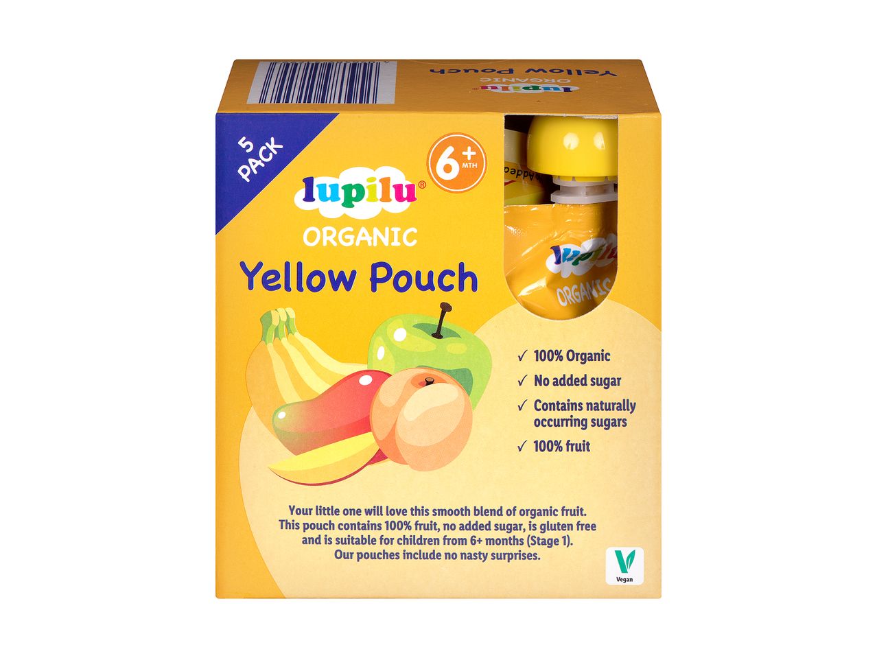 Go to full screen view: Lupilu Organic Baby Yellow Pouches - Image 1